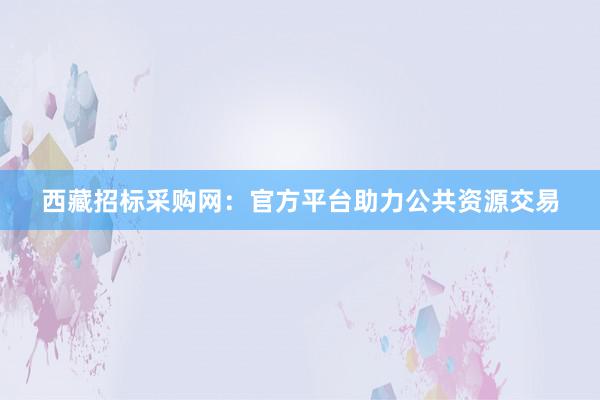 西藏招标采购网：官方平台助力公共资源交易